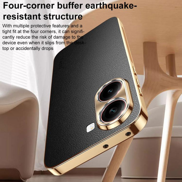 Funda para teléfono de PC + TPU con marco galvanizado y textura de lichi, de cuero vegano., For Redmi Turbo 4, For Redmi K80 Pro, For Redmi K80, For Redmi Note 14 5G, For Redmi Note 14 Pro+ 5G, For Redmi Note 14 Pro 5G, For Redmi K70 Ultra             ...