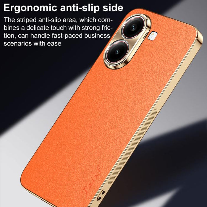 Funda para teléfono de PC + TPU con marco galvanizado y textura de lichi, de cuero vegano., For Redmi Turbo 4, For Redmi K80 Pro, For Redmi K80, For Redmi Note 14 5G, For Redmi Note 14 Pro+ 5G, For Redmi Note 14 Pro 5G, For Redmi K70 Ultra             ...