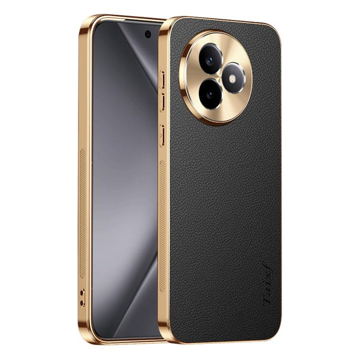 Funda para teléfono de PC + TPU con marco galvanizado y textura de lichi, de cuero vegano., For Redmi Turbo 5 Max, For Redmi Turbo 5, For Redmi K80 Ultra, For Redmi Turbo 4 Pro