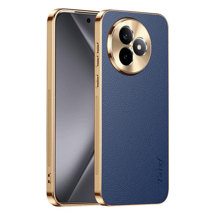 Funda para teléfono de PC + TPU con marco galvanizado y textura de lichi, de cuero vegano., For Redmi Turbo 5 Max, For Redmi Turbo 5, For Redmi K80 Ultra, For Redmi Turbo 4 Pro