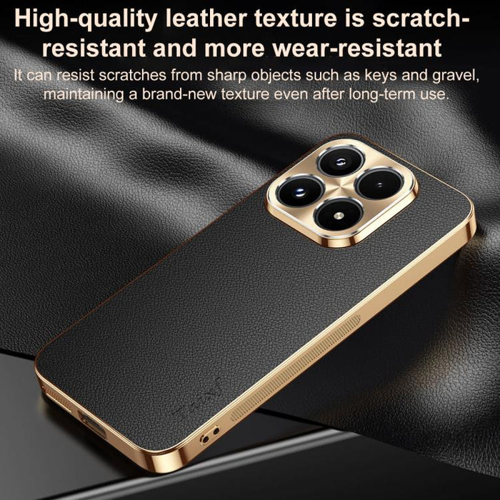 Funda para teléfono de PC + TPU con marco galvanizado y textura de lichi, de cuero vegano., For Xiaomi 17 Max, For Xiaomi 15 Pro, For Xiaomi 15, For Xiaomi 14 Pro, For Xiaomi 14