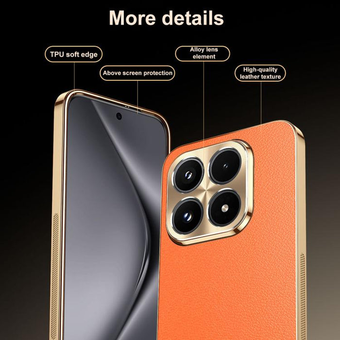 Funda para teléfono de PC + TPU con marco galvanizado y textura de lichi, de cuero vegano., For Xiaomi 17 Max, For Xiaomi 15 Pro, For Xiaomi 15, For Xiaomi 14 Pro, For Xiaomi 14