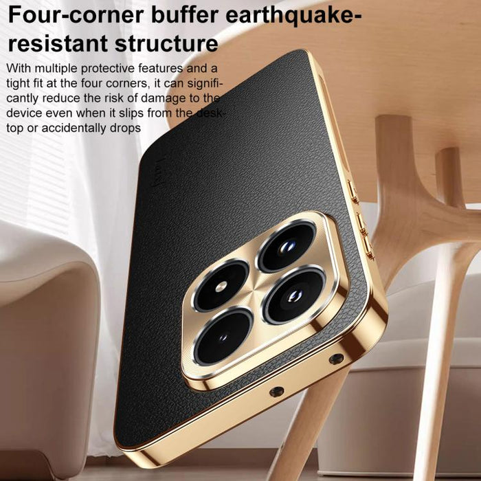 Funda para teléfono de PC + TPU con marco galvanizado y textura de lichi, de cuero vegano., For Xiaomi 17 Max, For Xiaomi 15 Pro, For Xiaomi 15, For Xiaomi 14 Pro, For Xiaomi 14