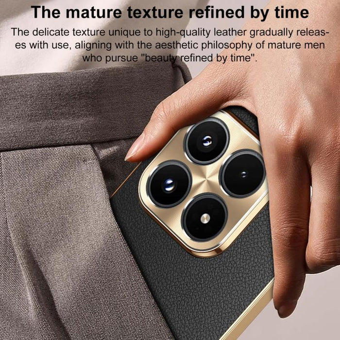 Funda para teléfono de PC + TPU con marco galvanizado y textura de lichi, de cuero vegano., For Xiaomi 17 Max, For Xiaomi 15 Pro, For Xiaomi 15, For Xiaomi 14 Pro, For Xiaomi 14