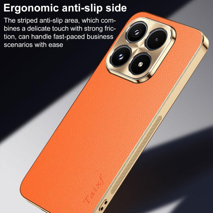 Funda para teléfono de PC + TPU con marco galvanizado y textura de lichi, de cuero vegano., For Xiaomi 17 Max, For Xiaomi 15 Pro, For Xiaomi 15, For Xiaomi 14 Pro, For Xiaomi 14