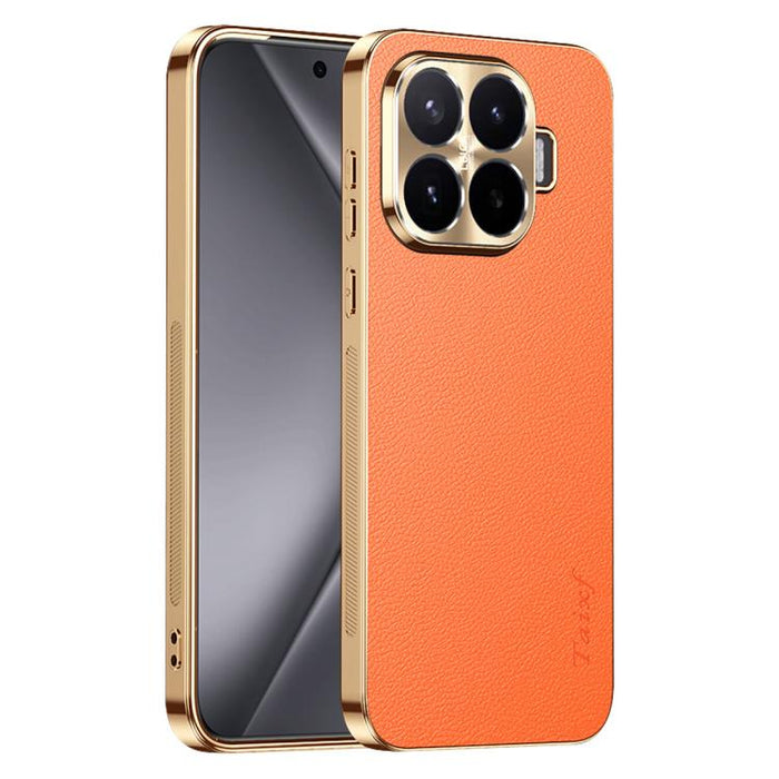 Funda para teléfono de PC + TPU con marco galvanizado y textura de lichi, de cuero vegano., For Xiaomi 17 Max, For Xiaomi 15 Pro, For Xiaomi 15, For Xiaomi 14 Pro, For Xiaomi 14