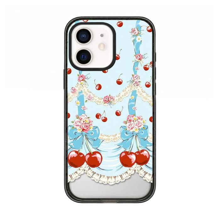 Funda para teléfono de TPU acrílico con estampado de cuadros cereza, For iPhone 12, For iPhone 12 Pro Max, For iPhone 12 Pro, For iPhone 11