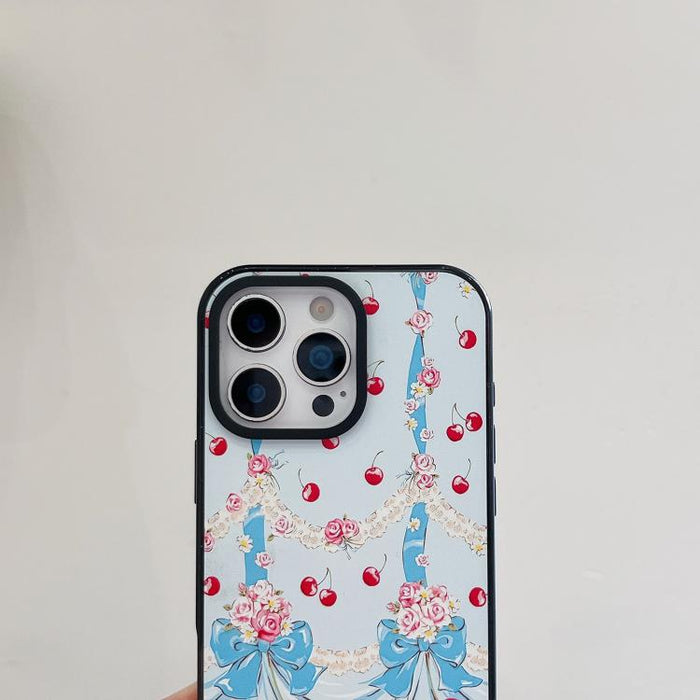 Funda para teléfono de TPU acrílico con estampado de cuadros cereza, For iPhone 12, For iPhone 12 Pro Max, For iPhone 12 Pro, For iPhone 11
