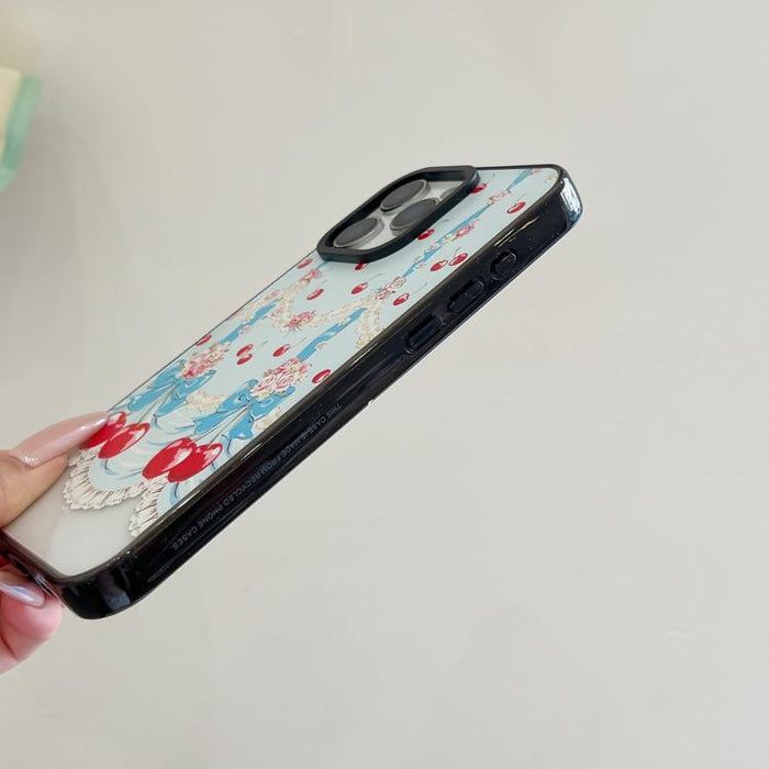 Funda para teléfono de TPU acrílico con estampado de cuadros cereza, For iPhone 12, For iPhone 12 Pro Max, For iPhone 12 Pro, For iPhone 11