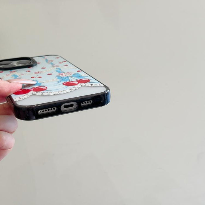 Funda para teléfono de TPU acrílico con estampado de cuadros cereza, For iPhone 12, For iPhone 12 Pro Max, For iPhone 12 Pro, For iPhone 11