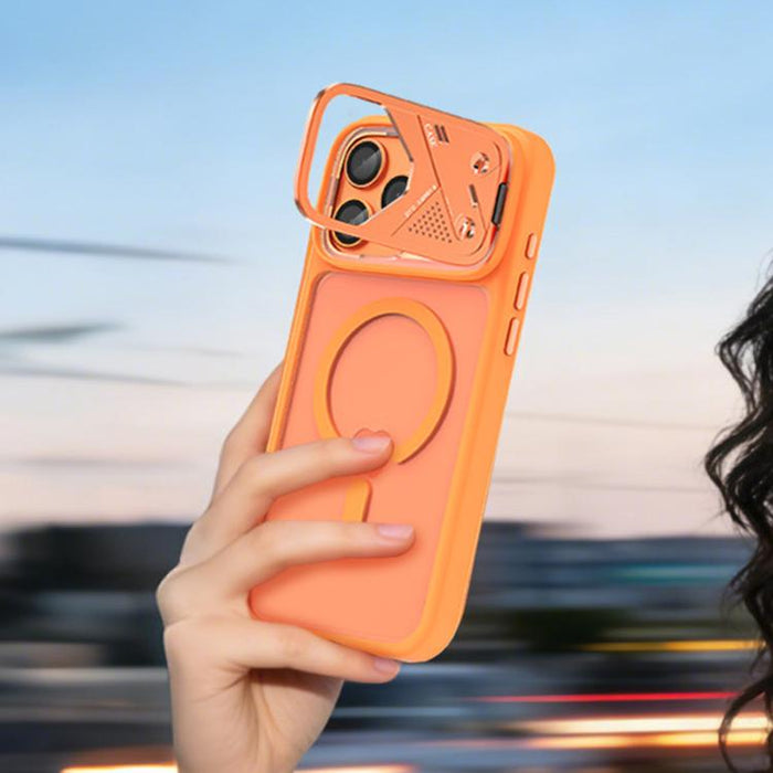 Funda magnética para teléfono con soporte y lente metálica, híbrida de PC y TPU, For iPhone 12 Pro Max, For iPhone 12 Pro, For iPhone 11 Pro Max, For iPhone 11