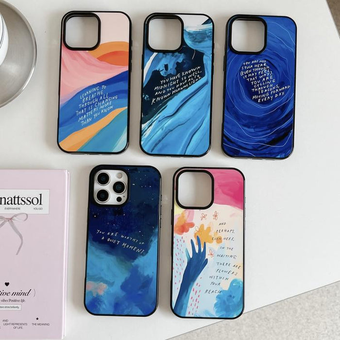 Funda para teléfono de TPU acrílica con acuarela azul profundo y tranquilo, For iPhone 12, For iPhone 12 Pro Max, For iPhone 12 Pro, For iPhone 11