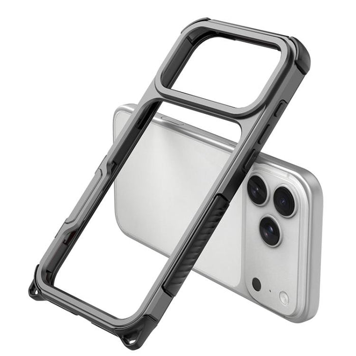 Funda para teléfono a prueba de golpes con marco de aleación de aluminio y bolsa de aire hueca de TPU, con orificios para cordón., For iPhone 17 Pro Max, For iPhone 17 Pro