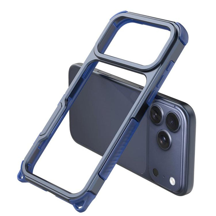 Funda para teléfono a prueba de golpes con marco de aleación de aluminio y bolsa de aire hueca de TPU, con orificios para cordón., For iPhone 17 Pro Max, For iPhone 17 Pro