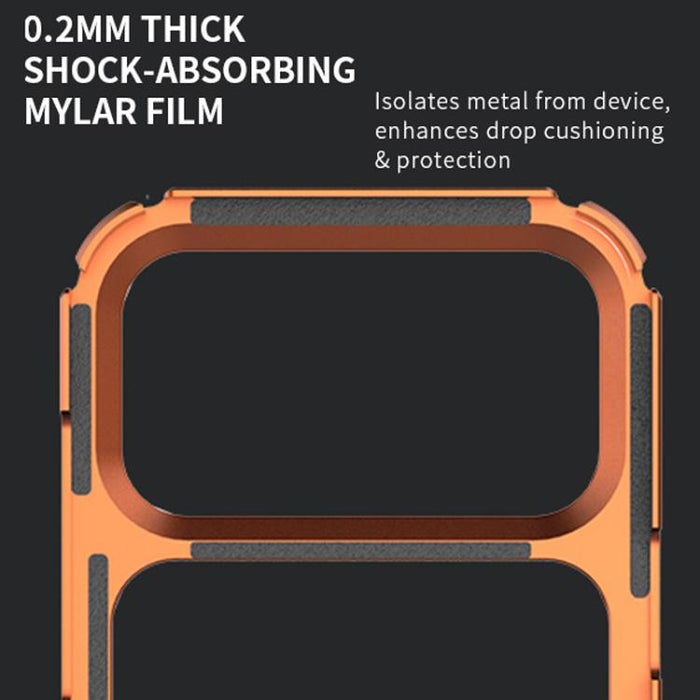 Funda para teléfono a prueba de golpes con marco de aleación de aluminio y bolsa de aire hueca de TPU, con orificios para cordón., For iPhone 17 Pro Max, For iPhone 17 Pro