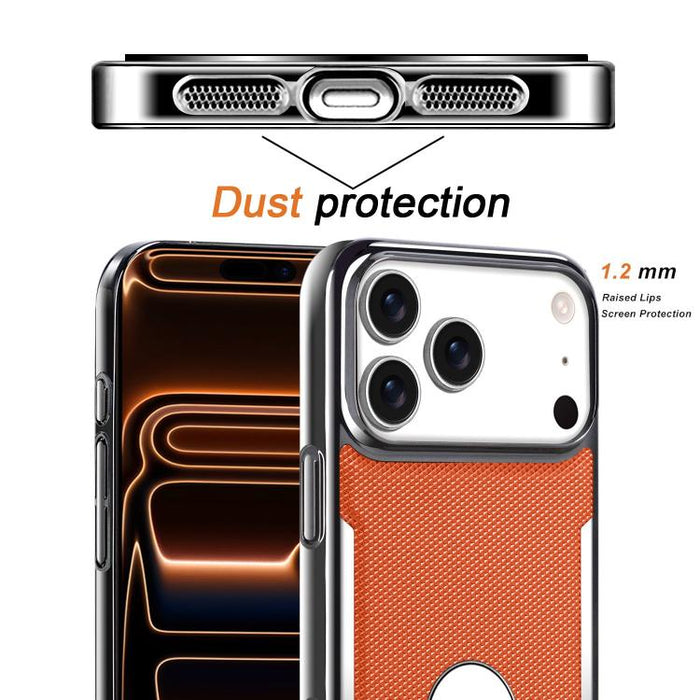 Funda para teléfono de policarbonato con textura de diamante antihuellas y piel vegana, For iPhone 17 Pro Max, For iPhone 15 Pro, For iPhone 15, For iPhone 14 Plus, For iPhone 14, For iPhone 14 Pro, For iPhone 14 Pro Max, For iPhone 13 Pro Max         ...