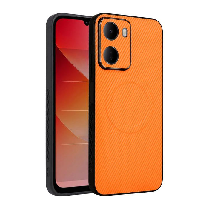 Funda para teléfono de cuero vegano con textura de fibra de carbono y recortes precisos, For Redmi 15a 5G / R70 5G / R70m 5G