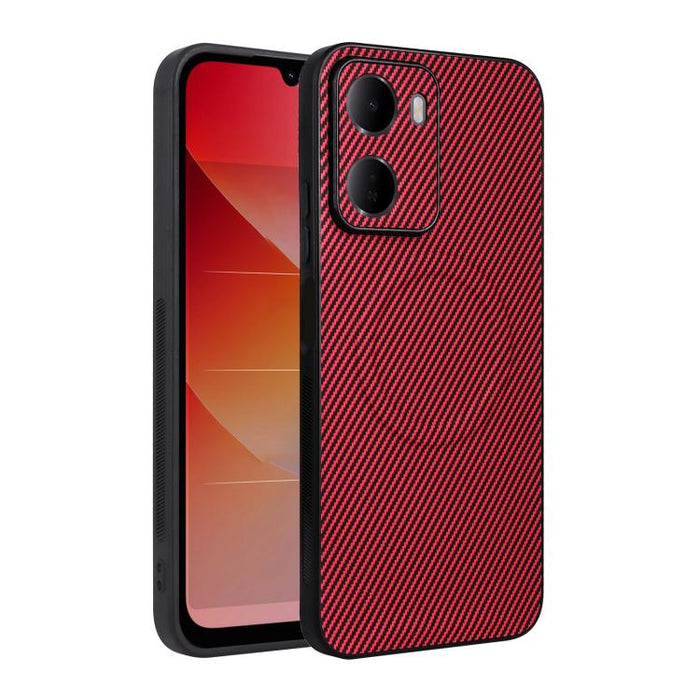 Funda para teléfono de cuero vegano con textura de fibra de carbono y recortes precisos, For Redmi 15a 5G / R70 5G / R70m 5G