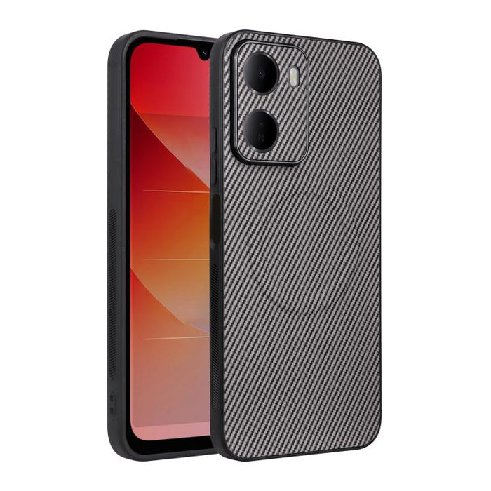 Funda para teléfono de cuero vegano con textura de fibra de carbono y recortes precisos, For Redmi 15a 5G / R70 5G / R70m 5G