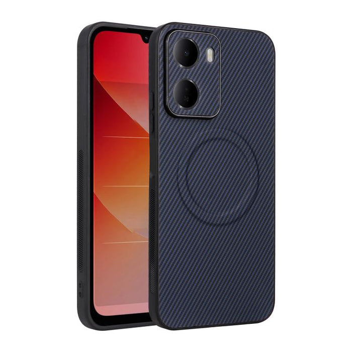 Funda para teléfono de cuero vegano con textura de fibra de carbono y recortes precisos, For Redmi 15a 5G / R70 5G / R70m 5G
