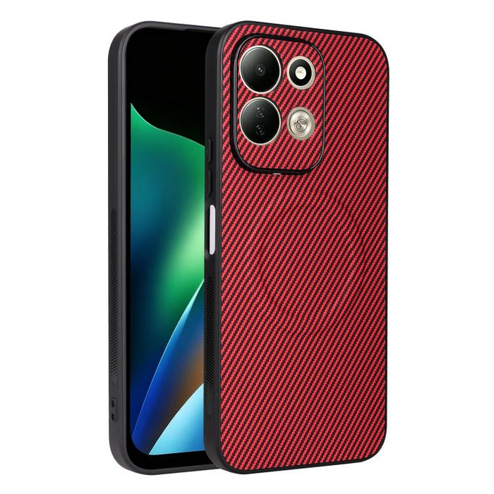 Funda para teléfono de cuero vegano con textura de fibra de carbono y recortes precisos, For Redmi 15a 5G / R70 5G / R70m 5G