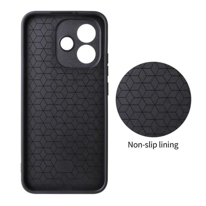 Funda para teléfono de cuero vegano con textura de fibra de carbono y recortes precisos, For Redmi 15a 5G / R70 5G / R70m 5G