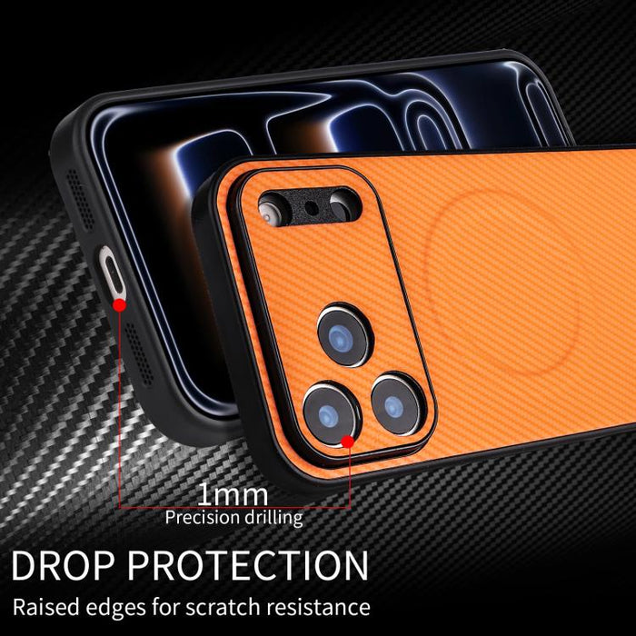 Funda para teléfono de cuero vegano con textura de fibra de carbono y recortes precisos, For Redmi 15a 5G / R70 5G / R70m 5G