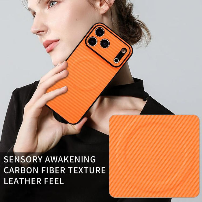 Funda para teléfono de cuero vegano con textura de fibra de carbono y recortes precisos, For Redmi 15a 5G / R70 5G / R70m 5G