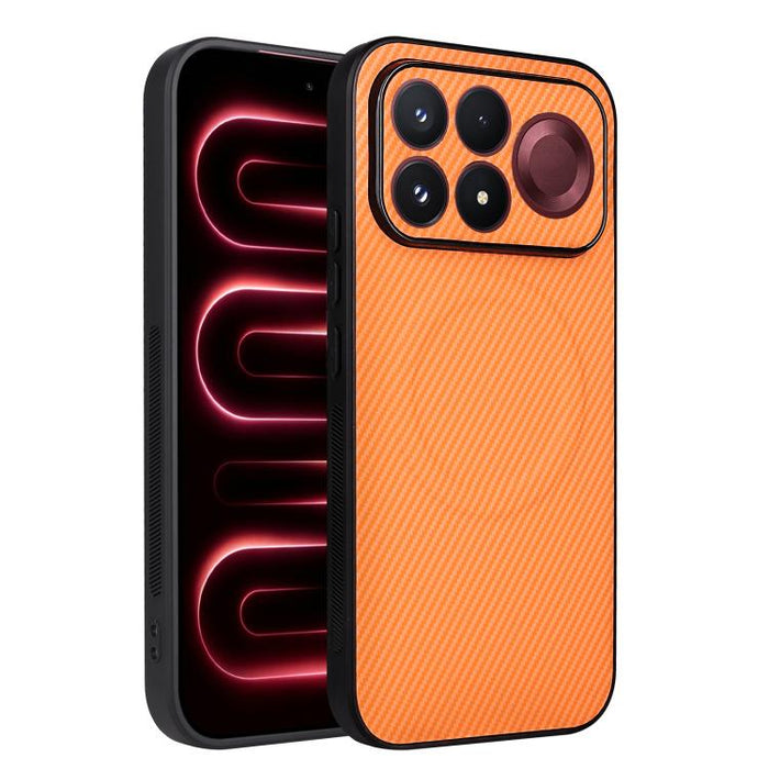 Funda para teléfono de cuero vegano con textura de fibra de carbono y recortes precisos, For Redmi 15a 5G / R70 5G / R70m 5G