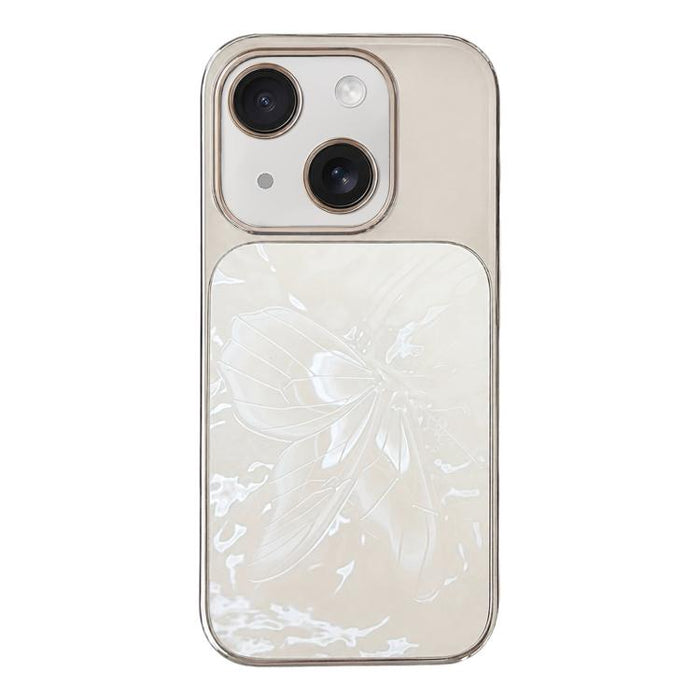 Funda para teléfono de policarbonato + cristal con diseño de mariposa y acabado galvanizado, For iPhone 17 Pro Max, For iPhone 17 Pro, For iPhone 17, For iPhone 16 Pro Max, For iPhone 16 Pro, For iPhone 16, For iPhone 15 Pro Max, For iPhone 15 Pro     ...