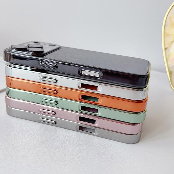 Funda para teléfono de policarbonato + cristal con diseño de mariposa y acabado galvanizado, For iPhone 17 Pro Max, For iPhone 17 Pro, For iPhone 17, For iPhone 16 Pro Max, For iPhone 16 Pro, For iPhone 16, For iPhone 15 Pro Max, For iPhone 15 Pro     ...