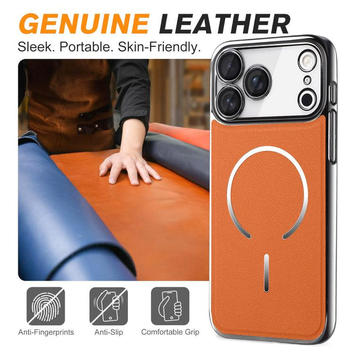 Funda para teléfono con anillo magnético galvanizado y carcasa de policarbonato y cuero vegano., For iPhone 17 Pro Max, For iPhone 17, For iPhone Air, For iPhone 16 Pro Max, For iPhone 15 Pro Max, For iPhone 15 Pro, For iPhone 15 Plus, For iPhone 15   ...