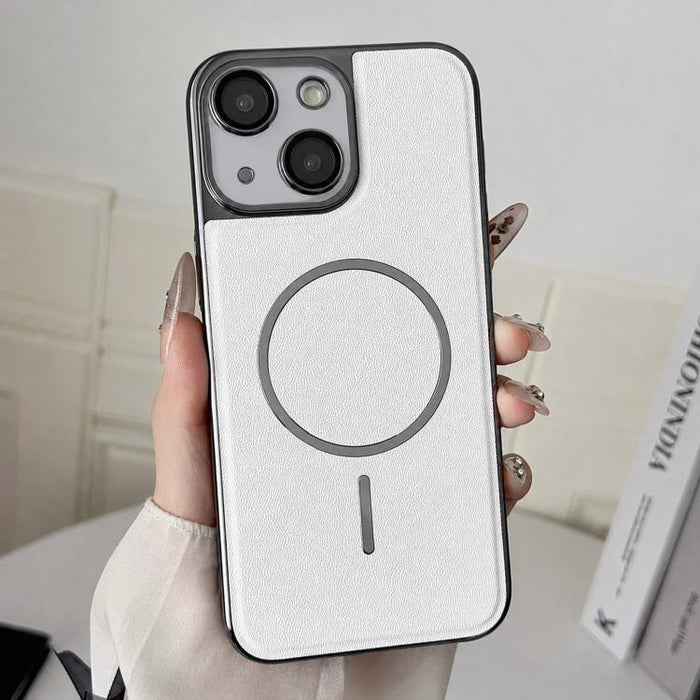 Funda para teléfono con anillo magnético galvanizado y carcasa de policarbonato y cuero vegano., For iPhone 17 Pro Max, For iPhone 17, For iPhone Air, For iPhone 16 Pro Max, For iPhone 15 Pro Max, For iPhone 15 Pro, For iPhone 15 Plus, For iPhone 15   ...