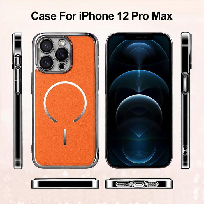 Funda para teléfono con anillo magnético galvanizado y carcasa de policarbonato y cuero vegano., For iPhone 12 Pro Max, For iPhone 12 Pro, For iPhone 11 Pro Max, For iPhone 11, For iPhone 11 Pro