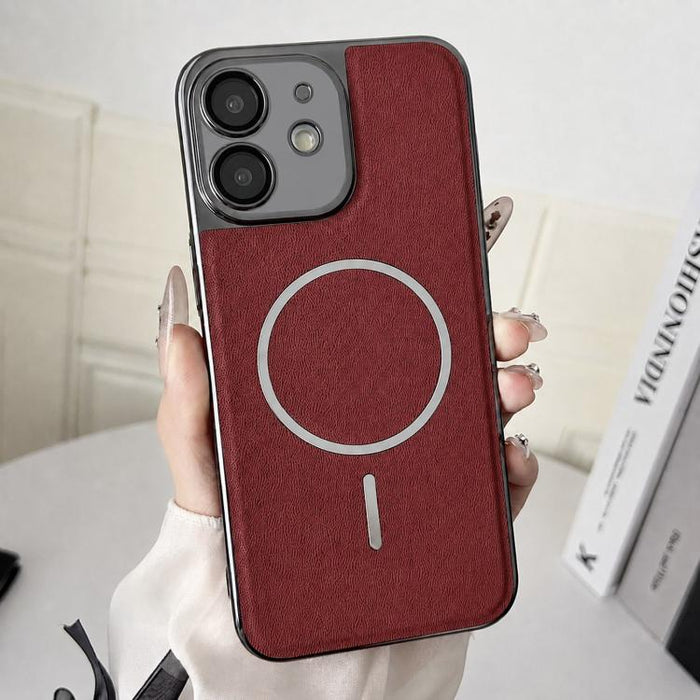 Funda para teléfono con anillo magnético galvanizado y carcasa de policarbonato y cuero vegano., For iPhone 12 Pro Max, For iPhone 12 Pro, For iPhone 11 Pro Max, For iPhone 11, For iPhone 11 Pro