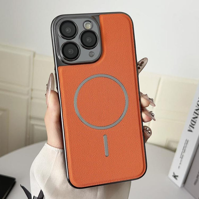 Funda para teléfono con anillo magnético galvanizado y carcasa de policarbonato y cuero vegano., For iPhone 12 Pro Max, For iPhone 12 Pro, For iPhone 11 Pro Max, For iPhone 11, For iPhone 11 Pro