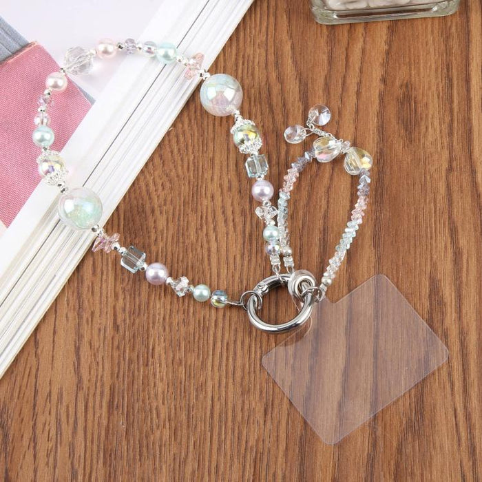 Pulsera con colgante de corazón degradado y cuentas, con almohadilla de sujeción para mujer y niña.