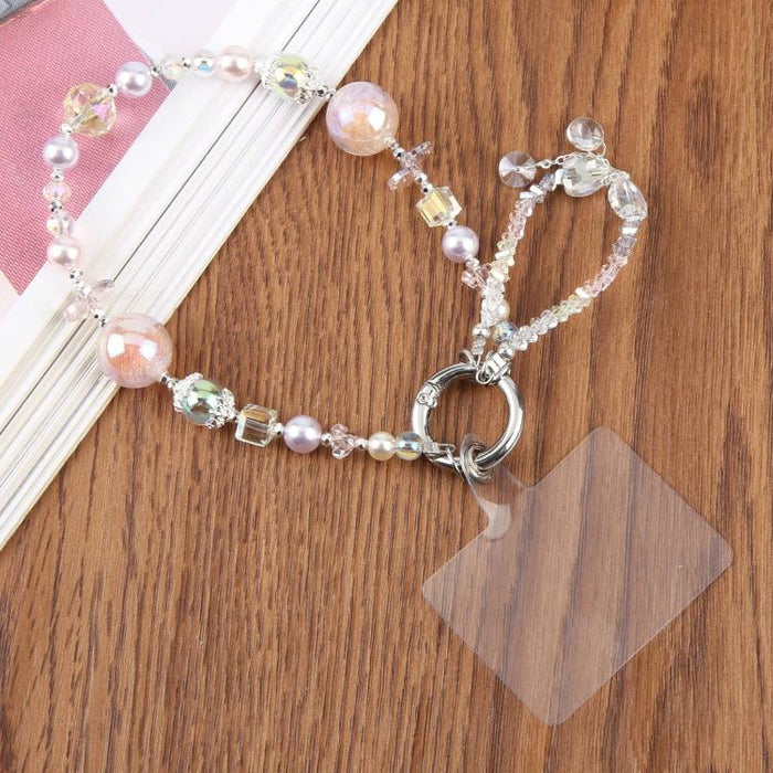 Pulsera con colgante de corazón degradado y cuentas, con almohadilla de sujeción para mujer y niña.