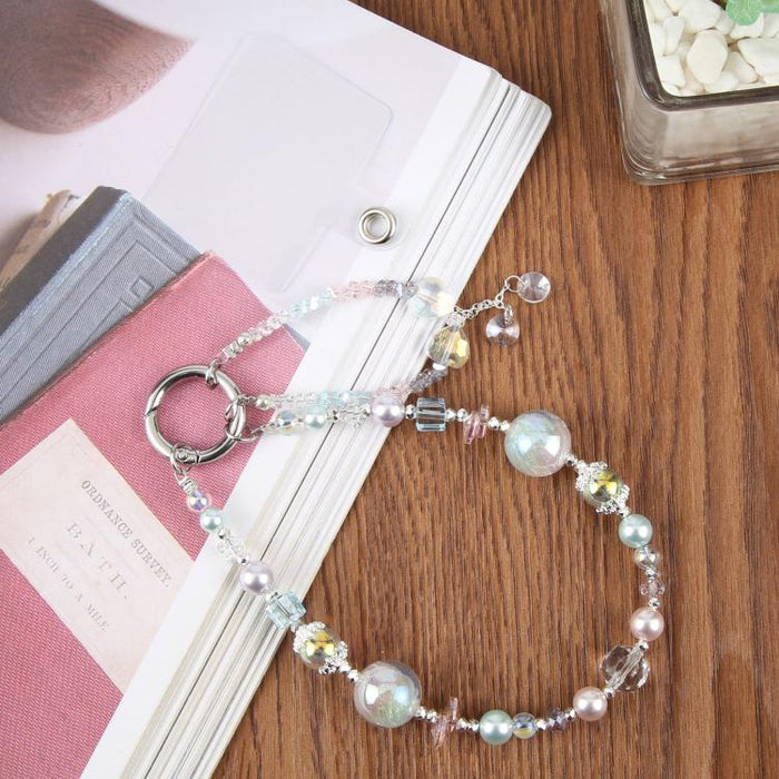 Pulsera con colgante de corazón degradado y cuentas, con almohadilla de sujeción para mujer y niña.