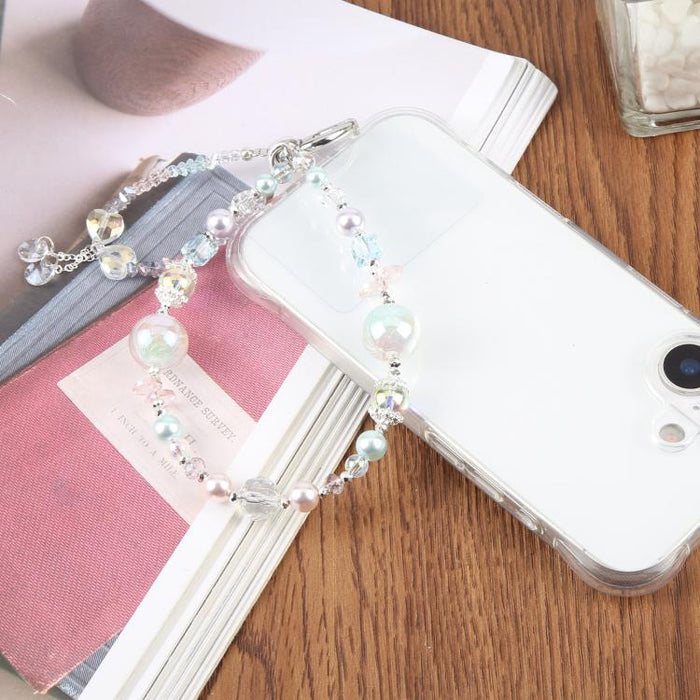 Pulsera con colgante de corazón degradado y cuentas, con almohadilla de sujeción para mujer y niña.