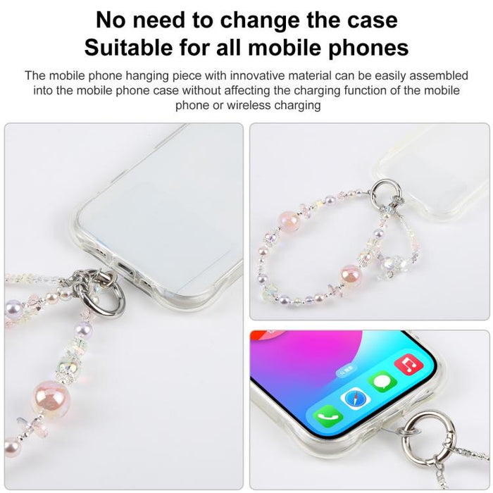 Pulsera con colgante de corazón degradado y cuentas, con almohadilla de sujeción para mujer y niña.
