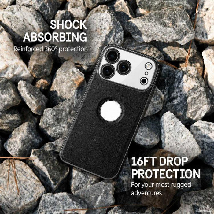 Funda para teléfono con marco de policarbonato con textura de piel de vaca y revestimiento electrochapado, y funda de piel vegana., For iPhone 17 Pro Max, For iPhone 17 Pro, For iPhone 17, For iPhone Air, For iPhone 16 Pro Max, For iPhone 16 Pro       ...