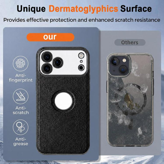 Funda para teléfono con marco de policarbonato con textura de piel de vaca y revestimiento electrochapado, y funda de piel vegana., For iPhone 17 Pro Max, For iPhone 17 Pro, For iPhone 17, For iPhone Air, For iPhone 16 Pro Max, For iPhone 16 Pro       ...