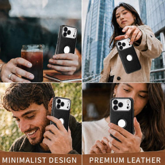 Funda para teléfono con marco de policarbonato con textura de piel de vaca y revestimiento electrochapado, y funda de piel vegana., For iPhone 17 Pro Max, For iPhone 17 Pro, For iPhone 17, For iPhone Air, For iPhone 16 Pro Max, For iPhone 16 Pro       ...