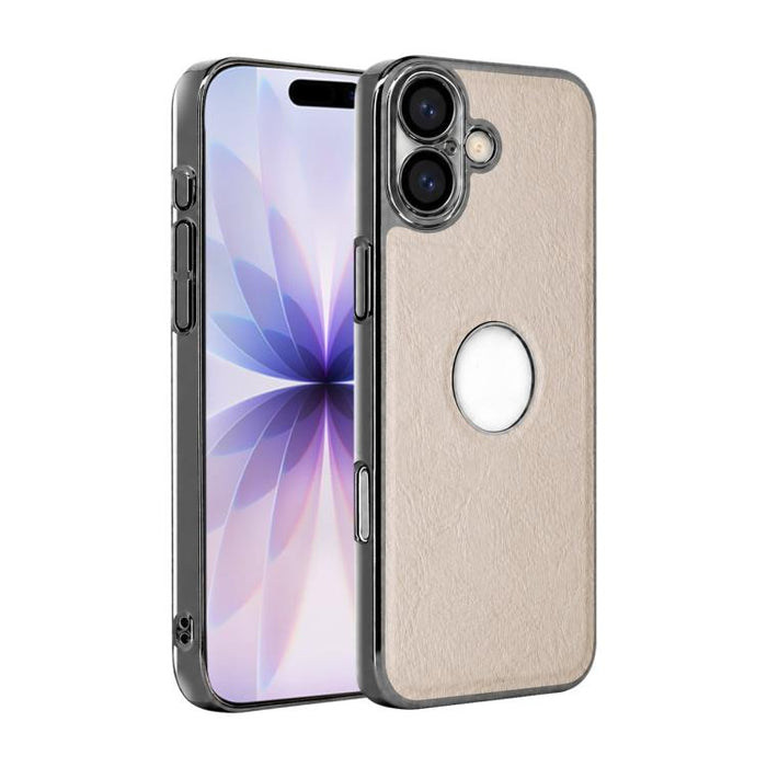 Funda para teléfono con marco de policarbonato con textura de piel de vaca y revestimiento electrochapado, y funda de piel vegana., For iPhone 17 Pro Max, For iPhone 17 Pro, For iPhone 17, For iPhone Air, For iPhone 16 Pro Max, For iPhone 16 Pro       ...