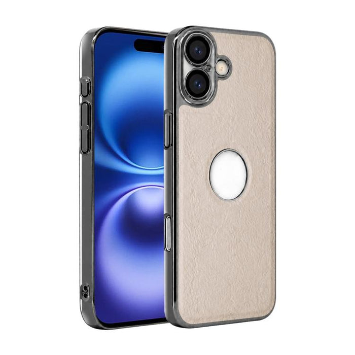 Funda para teléfono con marco de policarbonato con textura de piel de vaca y revestimiento electrochapado, y funda de piel vegana., For iPhone 17 Pro Max, For iPhone 17 Pro, For iPhone 17, For iPhone Air, For iPhone 16 Pro Max, For iPhone 16 Pro       ...