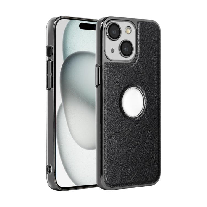 Funda para teléfono con marco de policarbonato con textura de piel de vaca y revestimiento electrochapado, y funda de piel vegana., For iPhone 17 Pro Max, For iPhone 17 Pro, For iPhone 17, For iPhone Air, For iPhone 16 Pro Max, For iPhone 16 Pro       ...