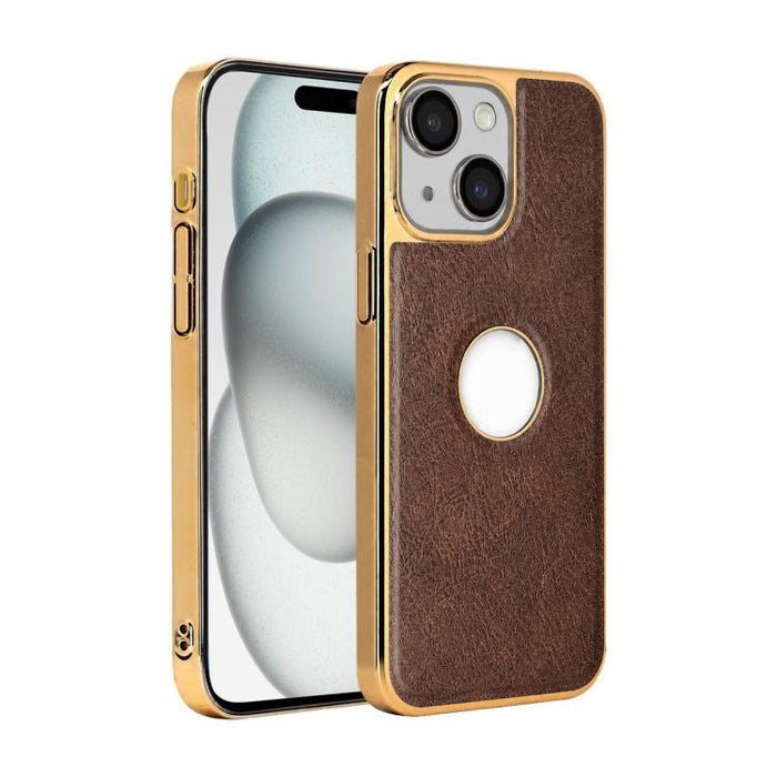 Funda para teléfono con marco de policarbonato con textura de piel de vaca y revestimiento electrochapado, y funda de piel vegana., For iPhone 17 Pro Max, For iPhone 17 Pro, For iPhone 17, For iPhone Air, For iPhone 16 Pro Max, For iPhone 16 Pro       ...