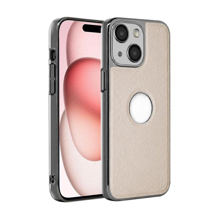 Funda para teléfono con marco de policarbonato con textura de piel de vaca y revestimiento electrochapado, y funda de piel vegana., For iPhone 17 Pro Max, For iPhone 17 Pro, For iPhone 17, For iPhone Air, For iPhone 16 Pro Max, For iPhone 16 Pro       ...