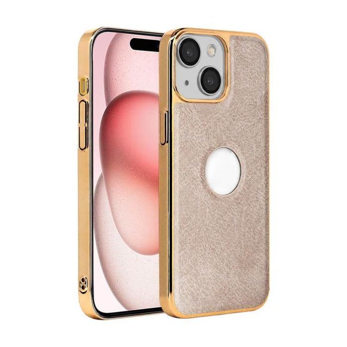 Funda para teléfono con marco de policarbonato con textura de piel de vaca y revestimiento electrochapado, y funda de piel vegana., For iPhone 17 Pro Max, For iPhone 17 Pro, For iPhone 17, For iPhone Air, For iPhone 16 Pro Max, For iPhone 16 Pro       ...